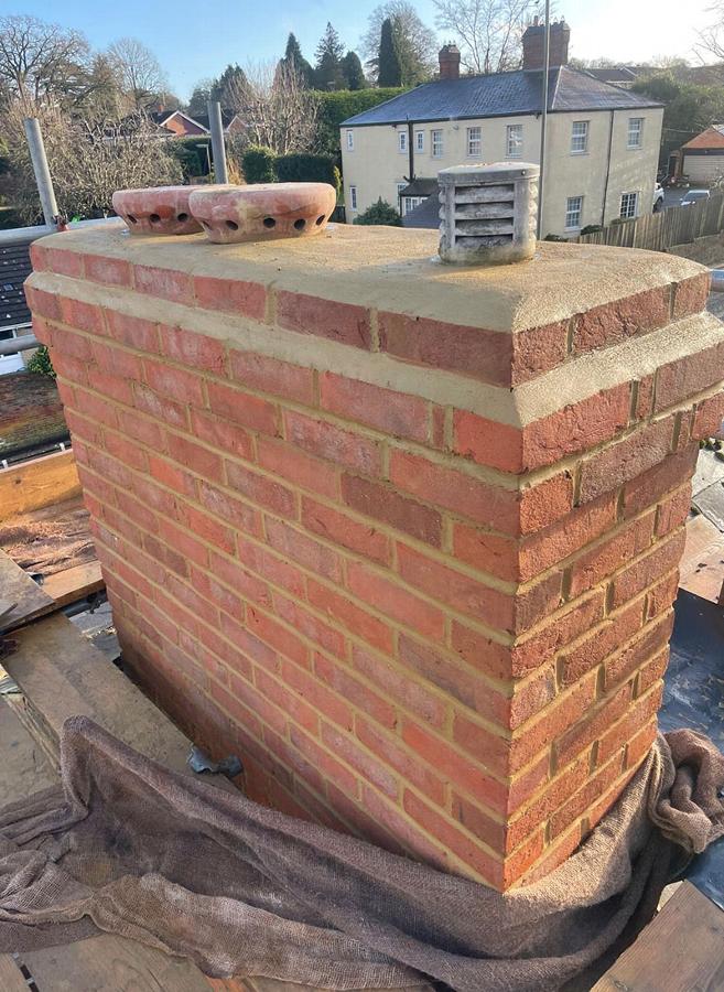 brickwork on chimney repair