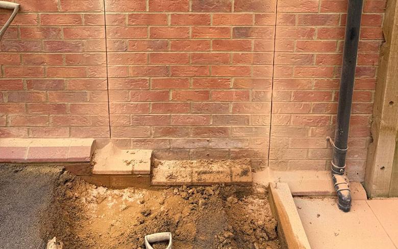 brickwork cut for installation of new door