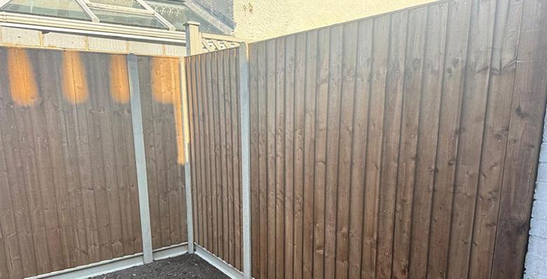 new fence installed in garden